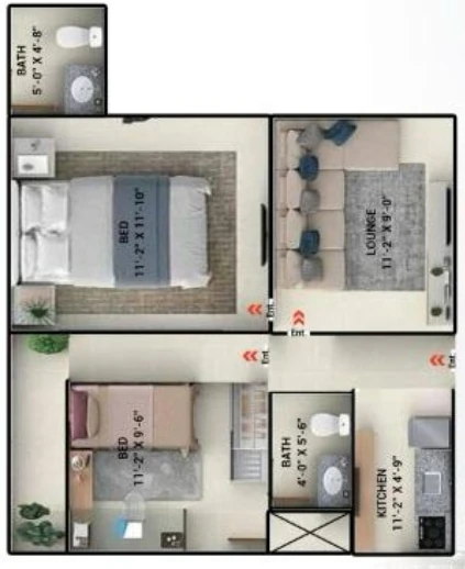 720 sq ft apartment layout